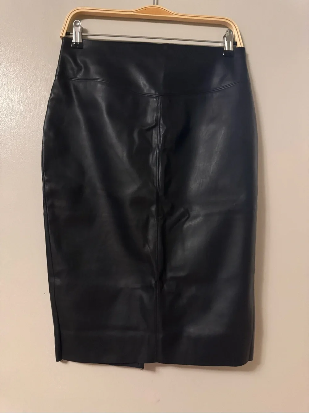 Express Black Faux Leather Pencil Skirt